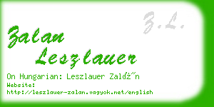 zalan leszlauer business card